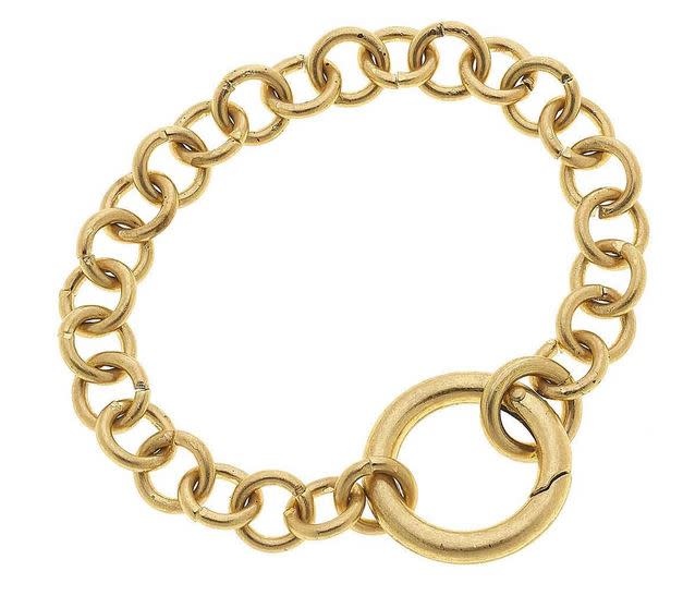 CANVAS ZOE SPRINGCHAIN BRACELET IN WORN GOLD CANVAS ZOE SPRINGCHAIN BRACELET IN WORN GOLD