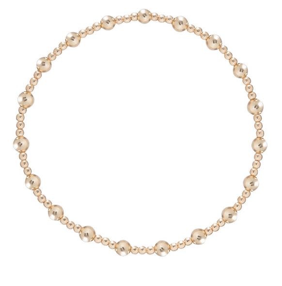 ENEWTON CLASSIC SINCERITY PATTERN 4MM BEAD BRACELET- GOLD