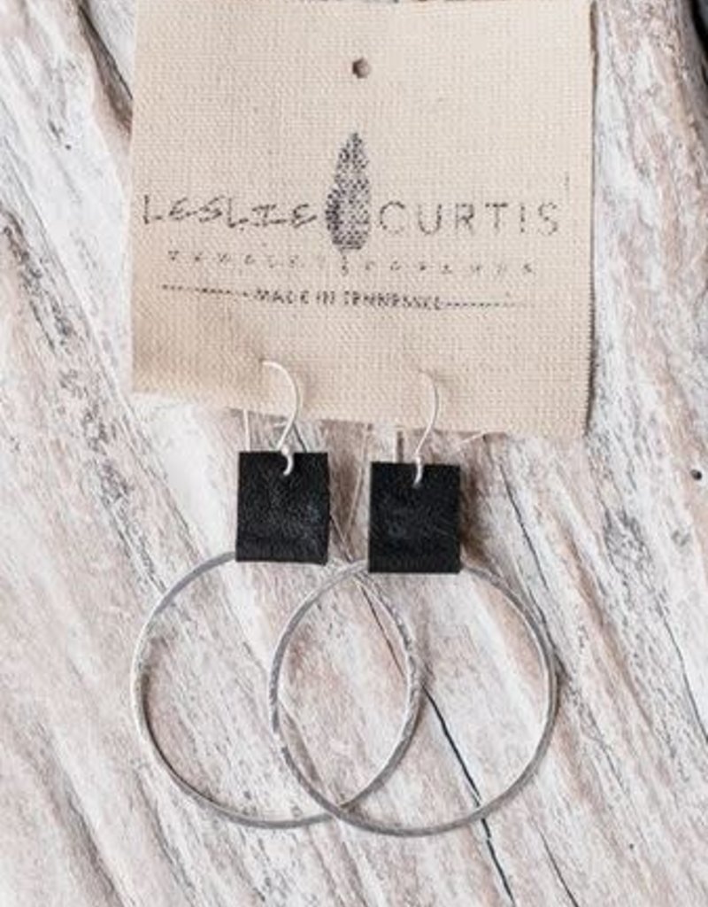 LESLIE CURTIS JEWELRY LAURA SILVER/BLK LEATHER