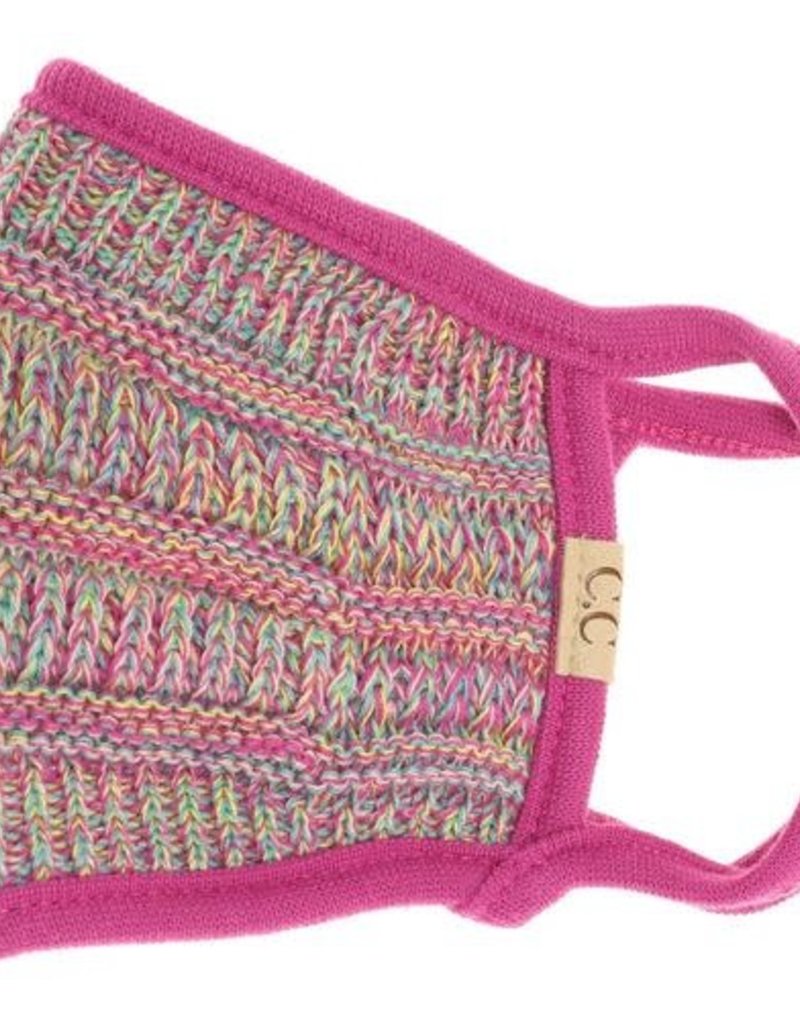 C.C BEANIES KIDS KNIT FACE MASK PINK MULTI