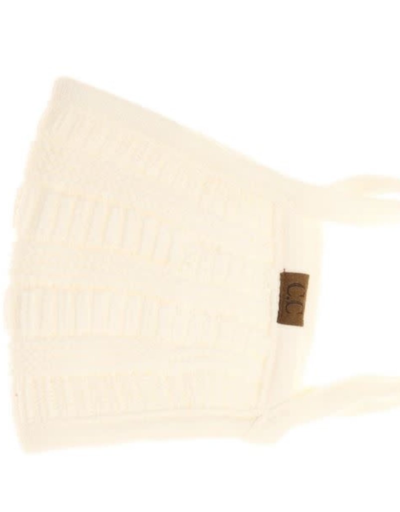 C.C BEANIES KNIT FALL WINTER C.C FACE MASK- IVORY