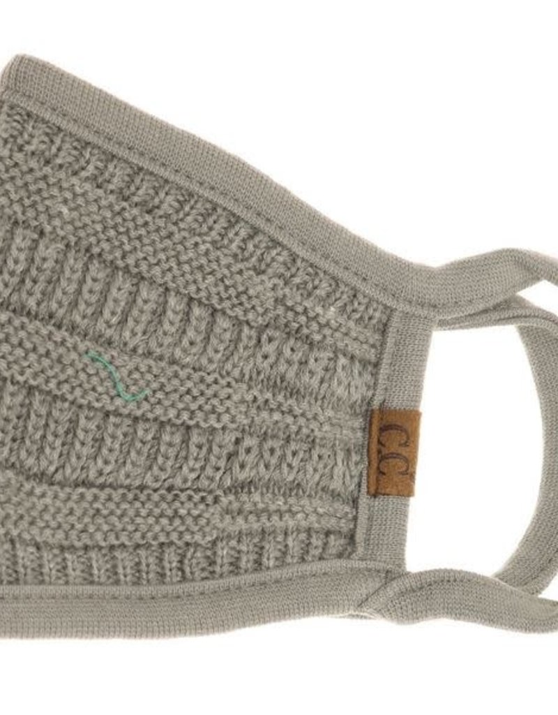 C.C BEANIES KNIT FALL WINTER C.C FACE MASK- LT GRAY
