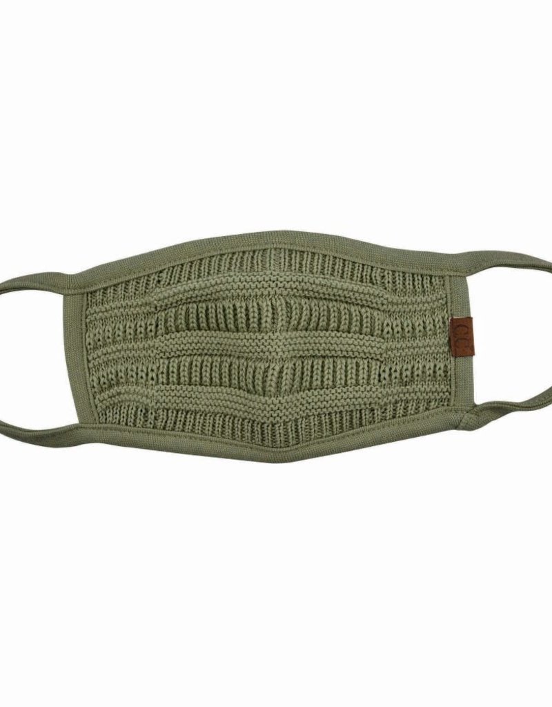 C.C BEANIES KNIT FALL WINTER C.C FACE MASK-OLIVE