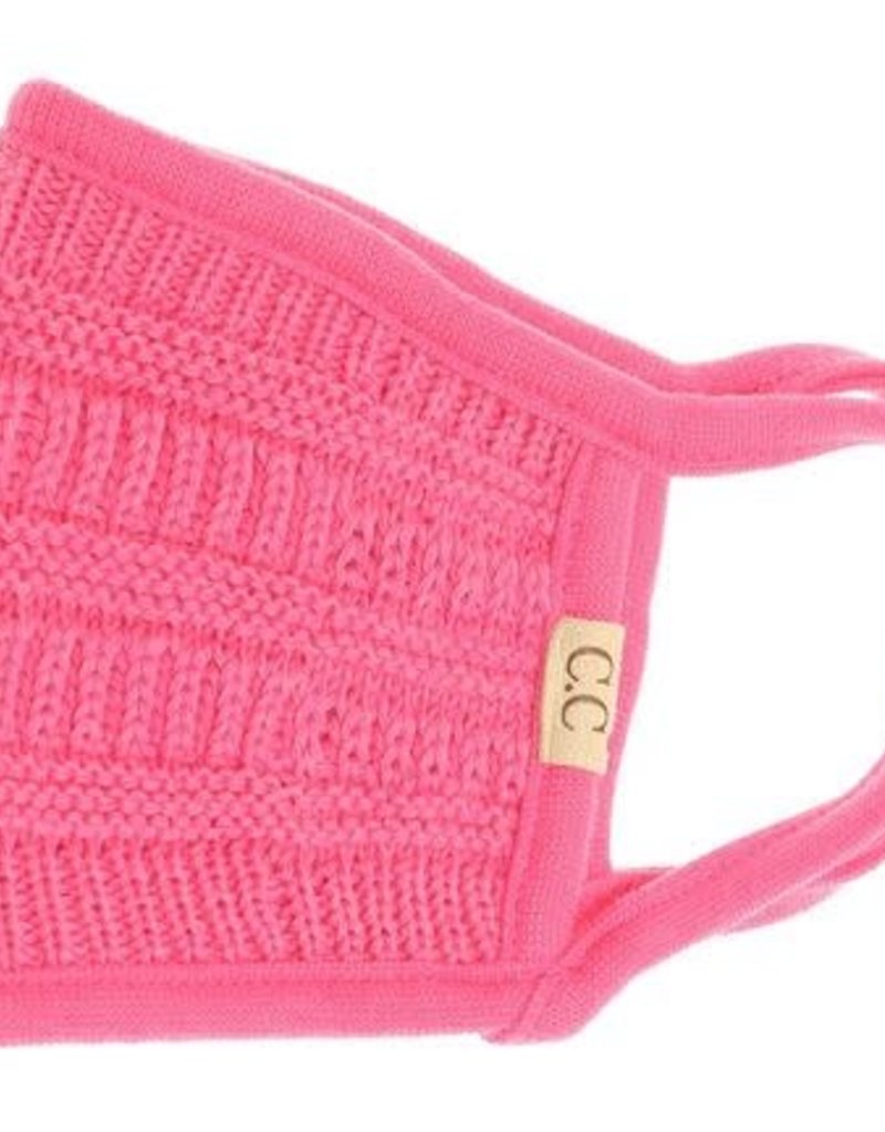 C.C BEANIES KIDS KNIT FACE MASK CANDY PINK