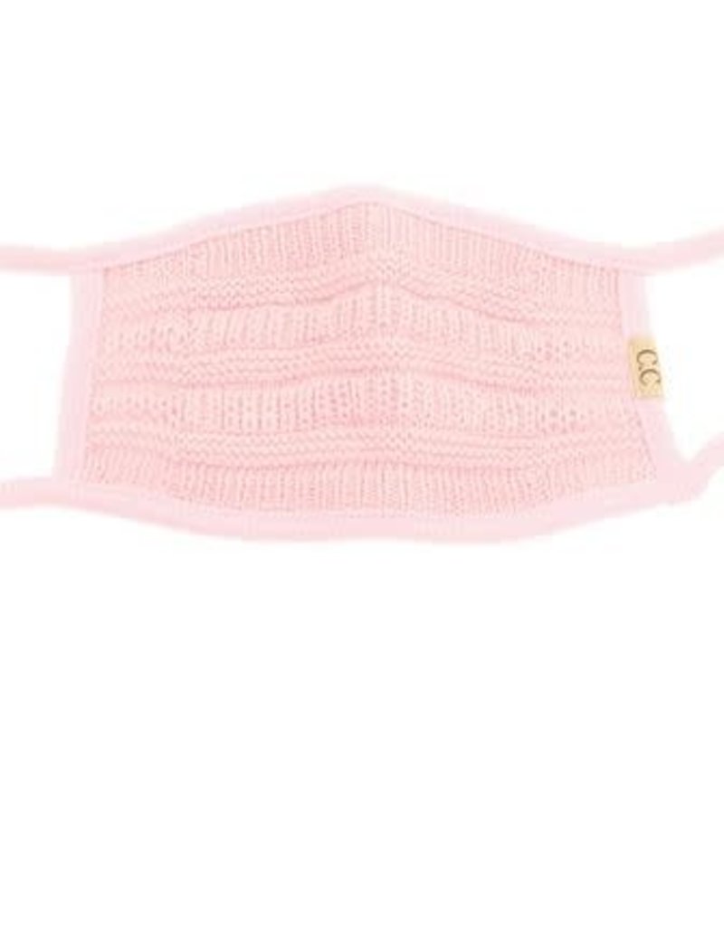C.C BEANIES KIDS KNIT FACE MASK PALE PINK