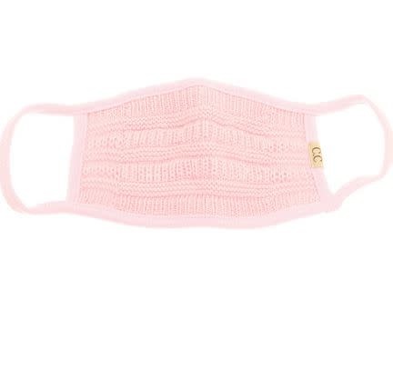 C.C BEANIES KIDS KNIT FACE MASK PALE PINK C.C BEANIES KIDS KNIT FACE MASK PALE PINK