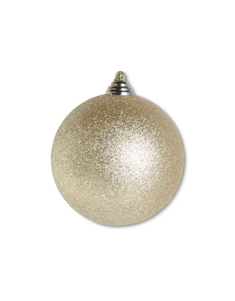 4.5 INCH GOLD GLITTERED SHATTERPROOF ROUND ORNAMENT