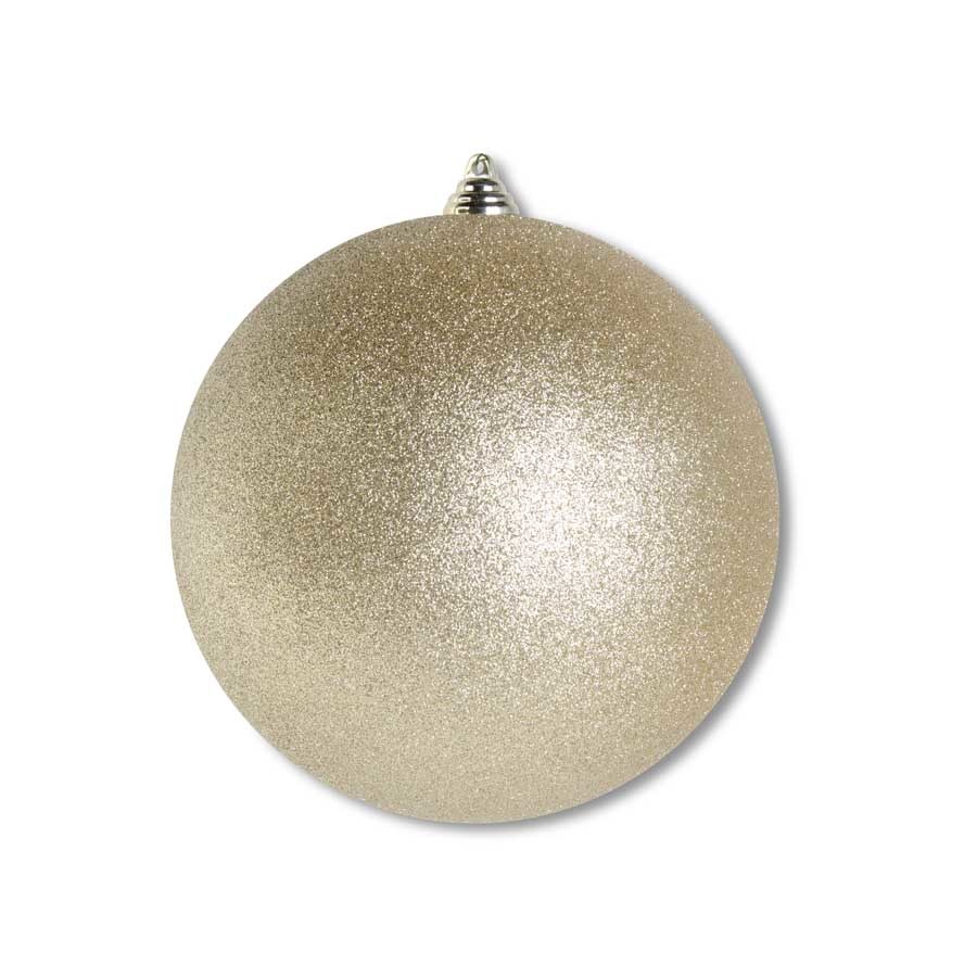 7.5 INCH GOLD GLITTERED SHATTERPROOF ROUND ORNAMENT 7.5 INCH GOLD GLITTERED SHATTERPROOF ROUND ORNAMENT