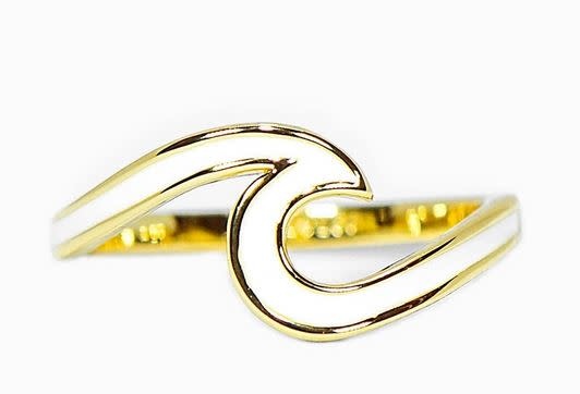 PURAVIDA ENAMELED WAVE RING-GOLD PURAVIDA ENAMELED WAVE RING-GOLD