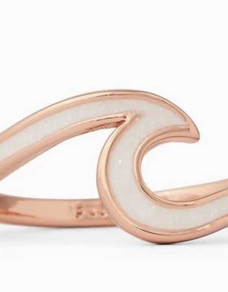 PURAVIDA ENAMELED WAVE RING-ROSE GOLD