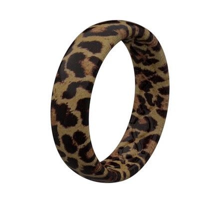 GROOVE LIFE ASPIRE THIN SILICONE RING- LEOPARD