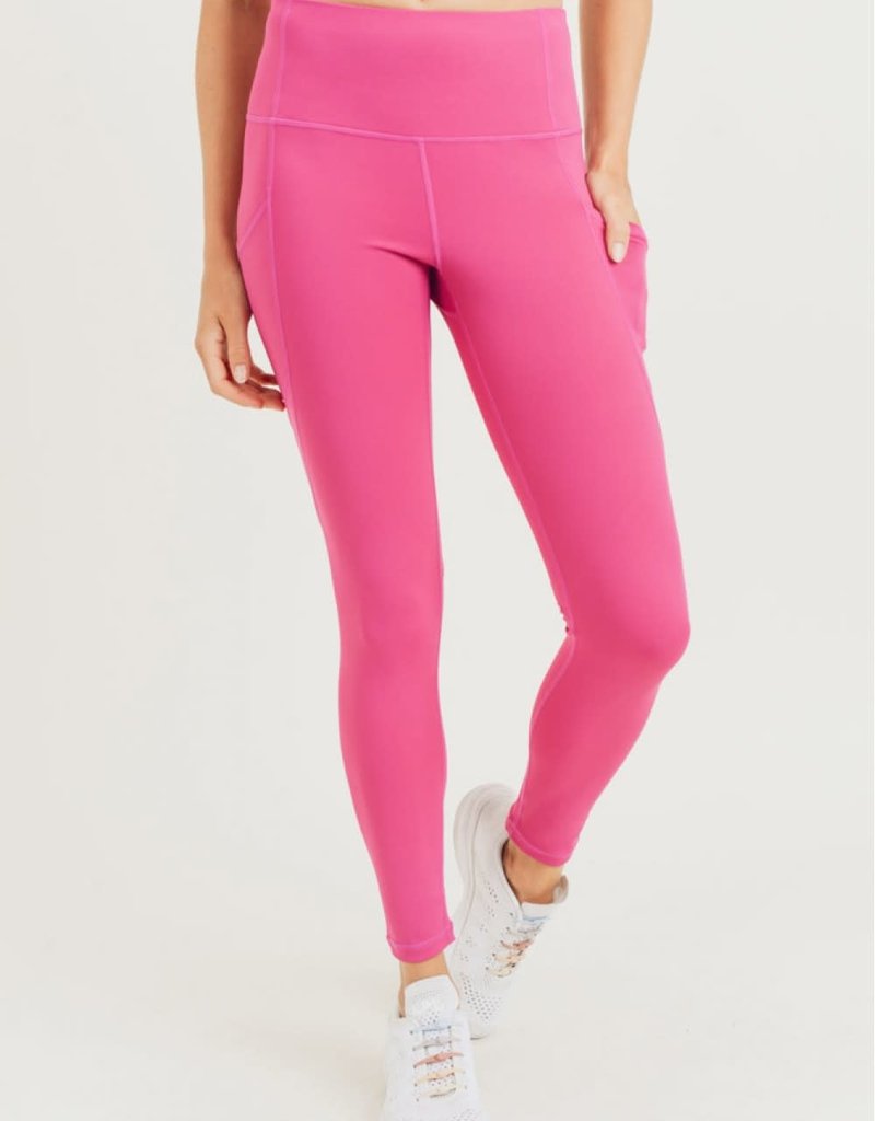 MONO B MALIA FUSCHIA HIGH-WAIST LEGGINGS