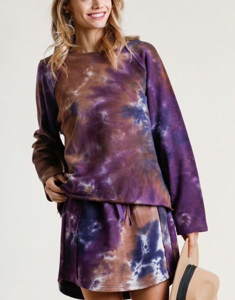 FRENCH TERRY TIE DYE RAGLAN TOP