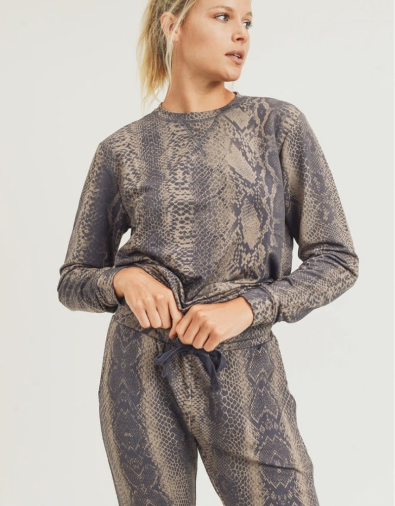 MONO B SNAKE PRINT PULLOVER