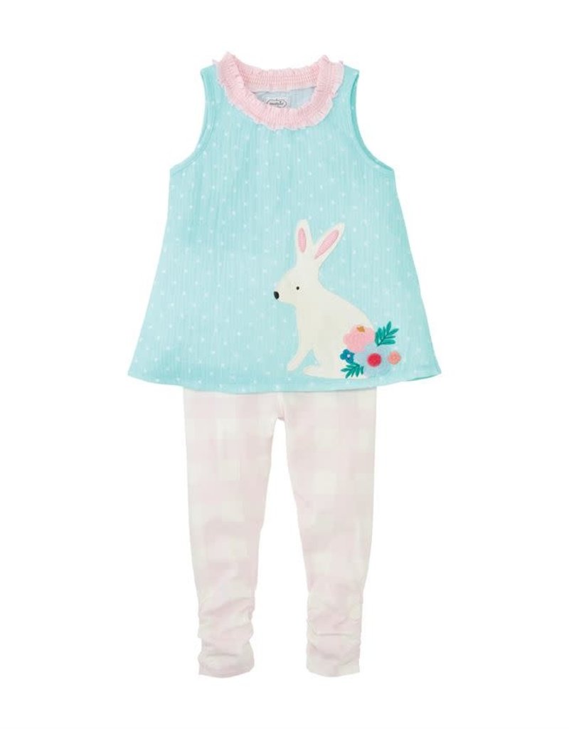 MUD PIE GINGHAM BUNNY TUNIC & LEGGING SET
