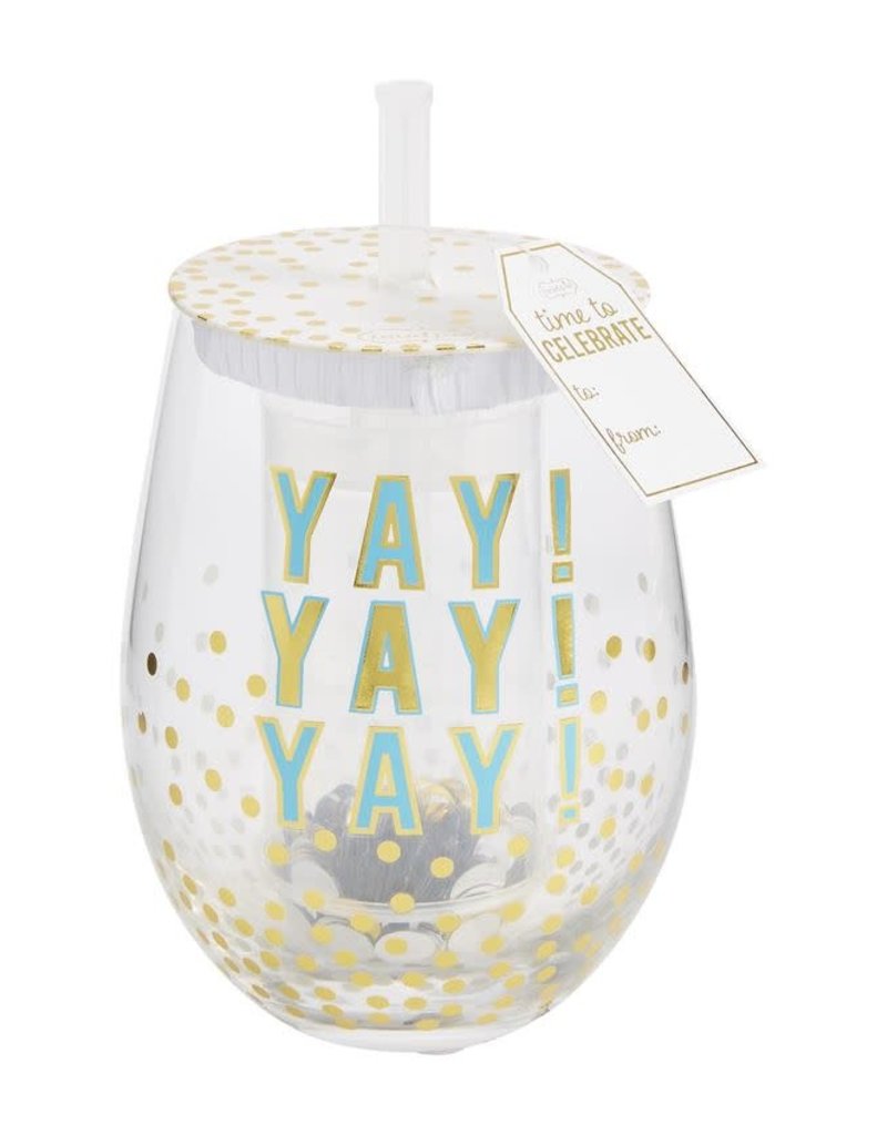 MUD PIE CONFETTI WINE GLASSES