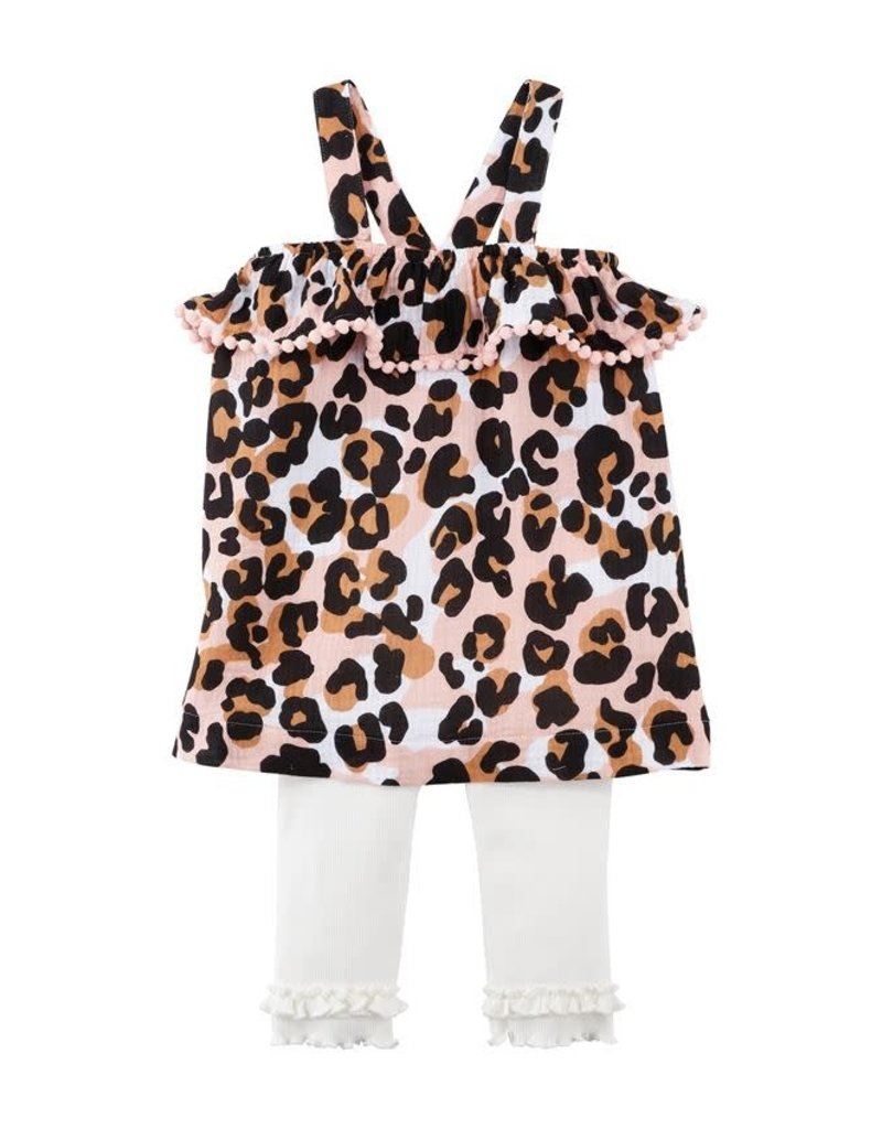 MUD PIE LEOPARD TUNIC & CAPRI SET