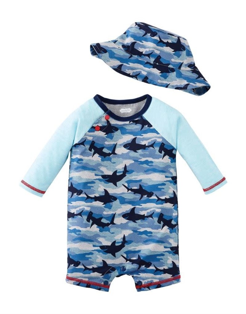 MUD PIE SHARK CAMO RASHGUARD SET
