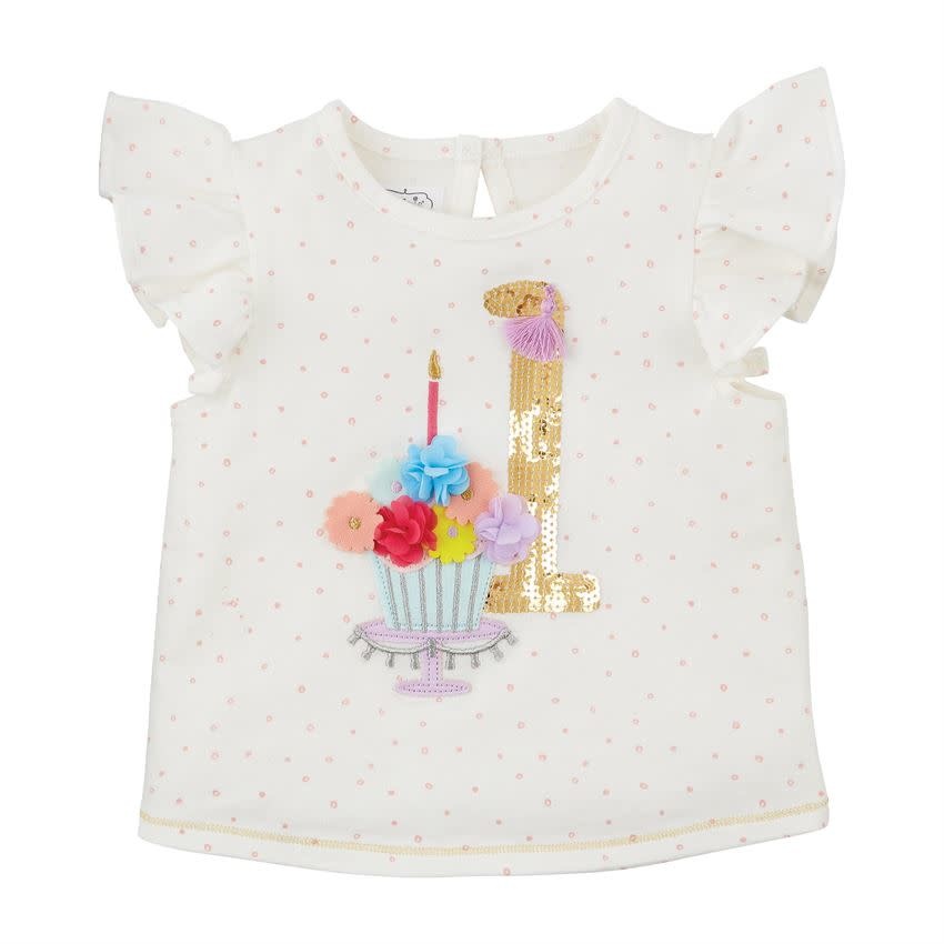 MUD PIE ONE BIRTHDAY SHIRT MUD PIE ONE BIRTHDAY SHIRT