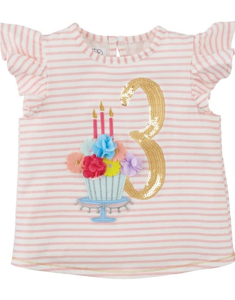MUD PIE THREE BIRTHDAY SHIRT