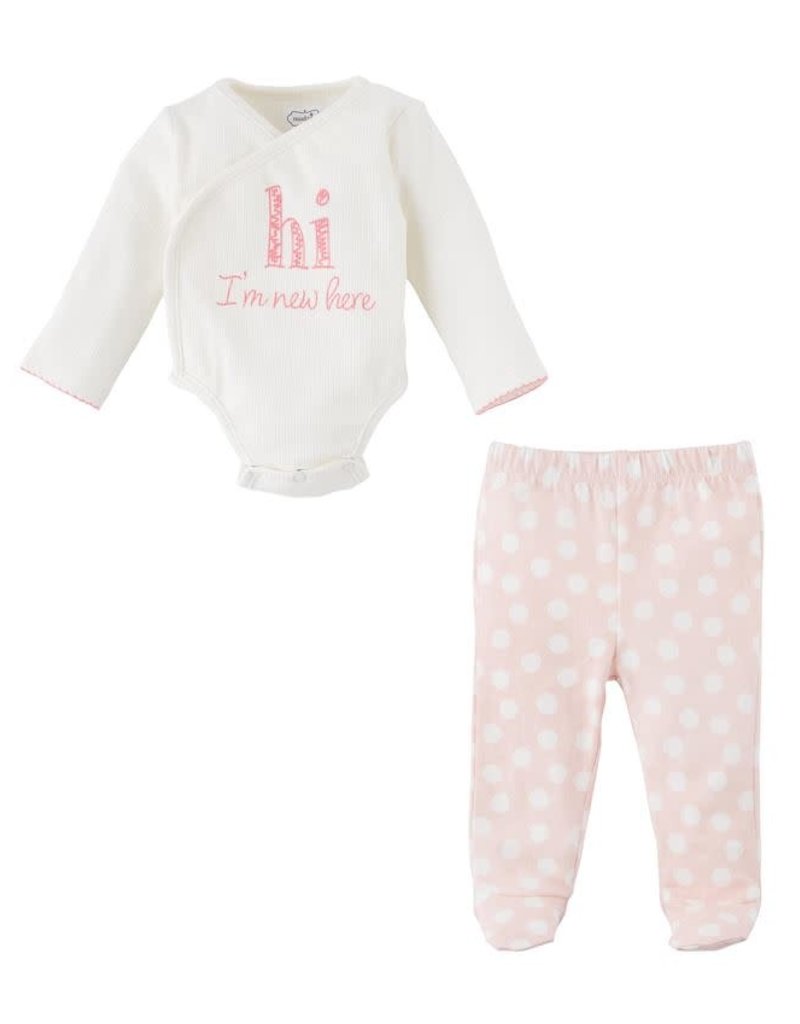 MUD PIE PINK NEW HERE 2-PC SET