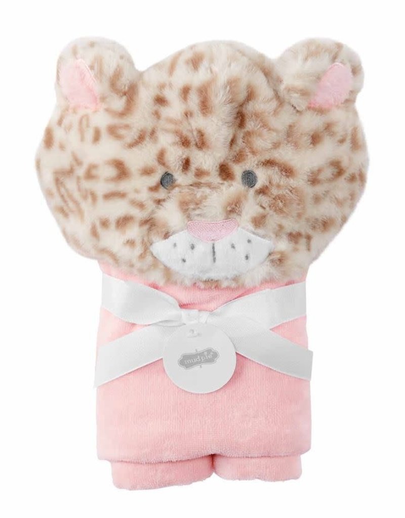 MUD PIE LEOPARD BABY HOODED TOWEL