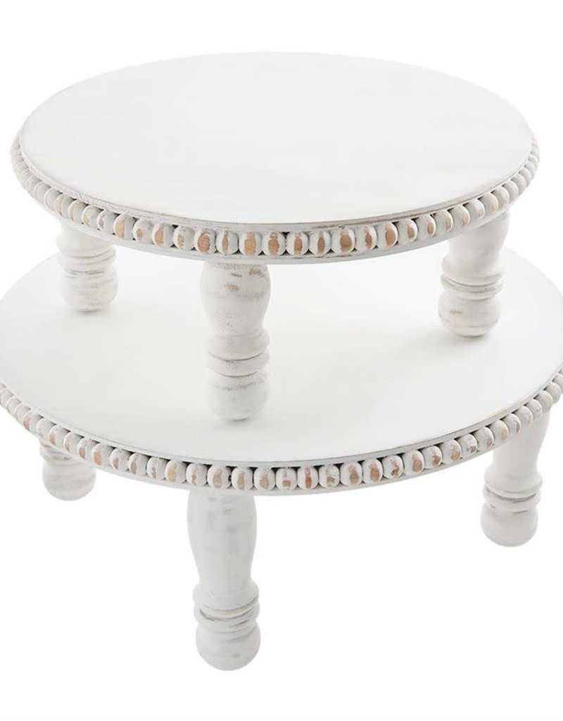 MUD PIE BEADED PEDESTAL SET OF 2
