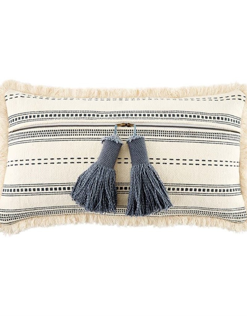 MUD PIE STRIPED TASSEL PILLOWS