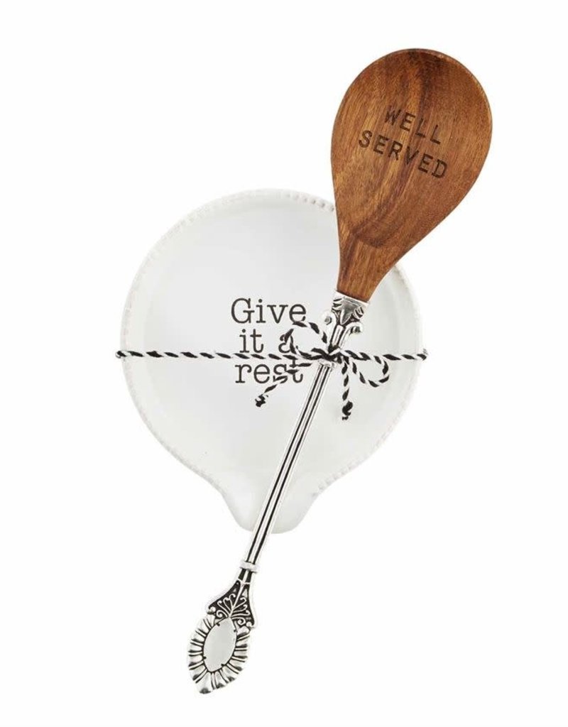MUD PIE CIRCA SPOON REST & SPOON SET