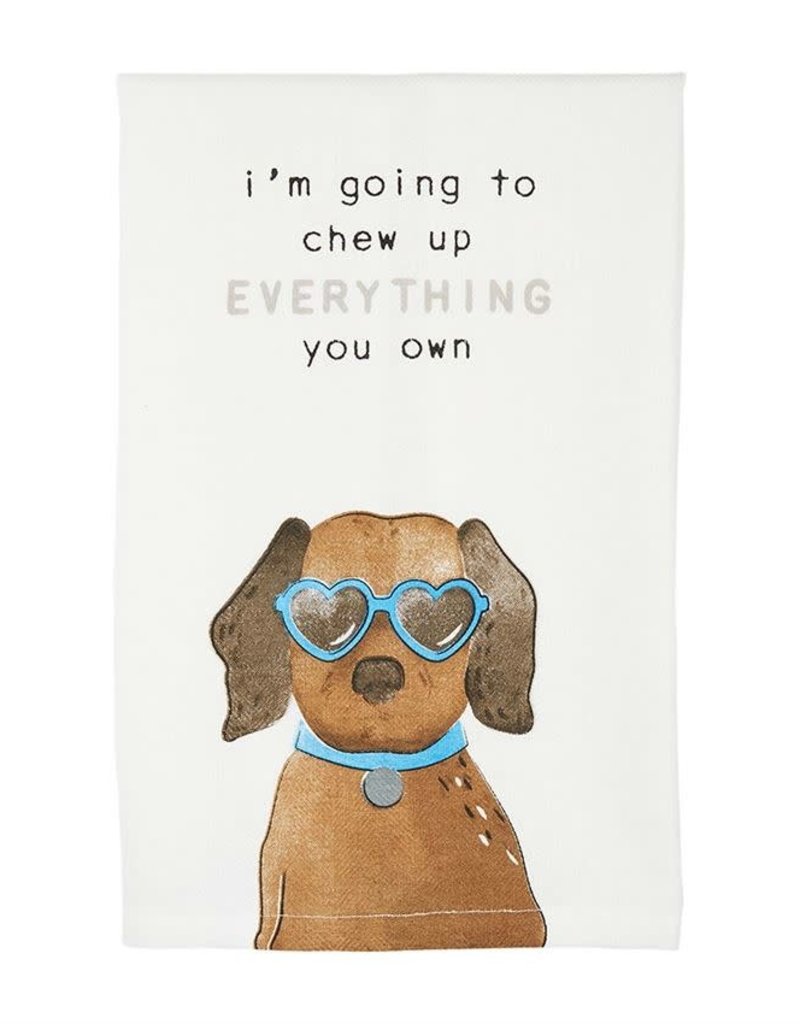 MUD PIE DOG SENTIMENT TOWELS