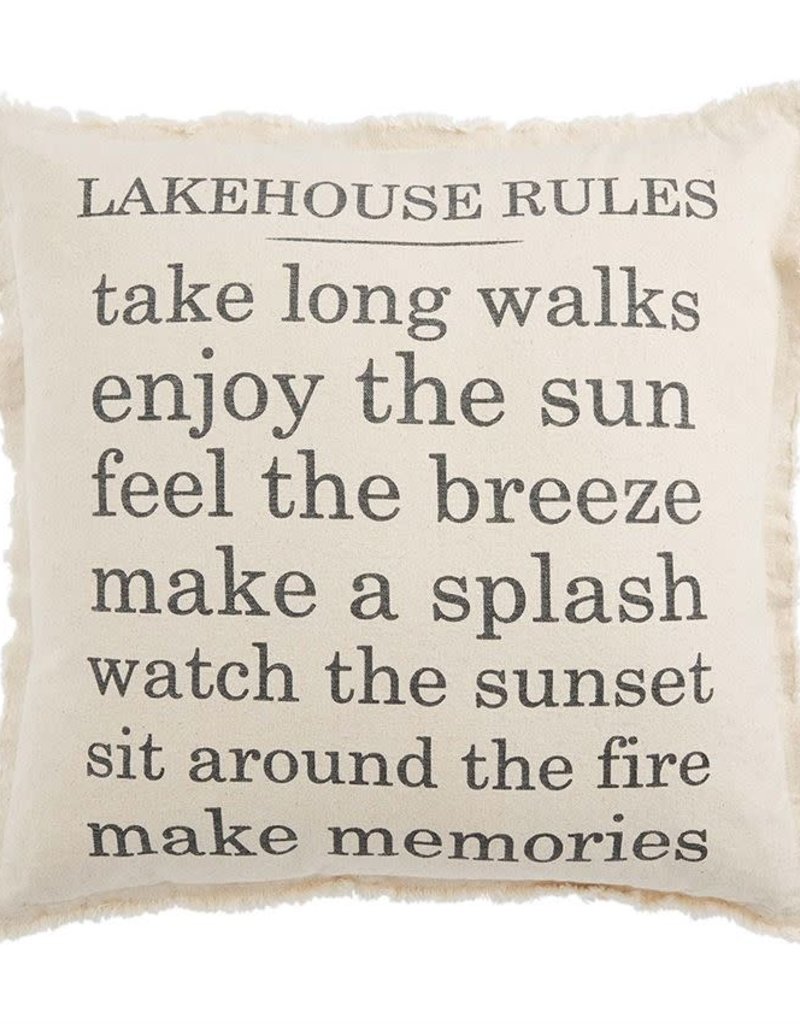 MUD PIE LAKE HOUSE RULES PILLOW