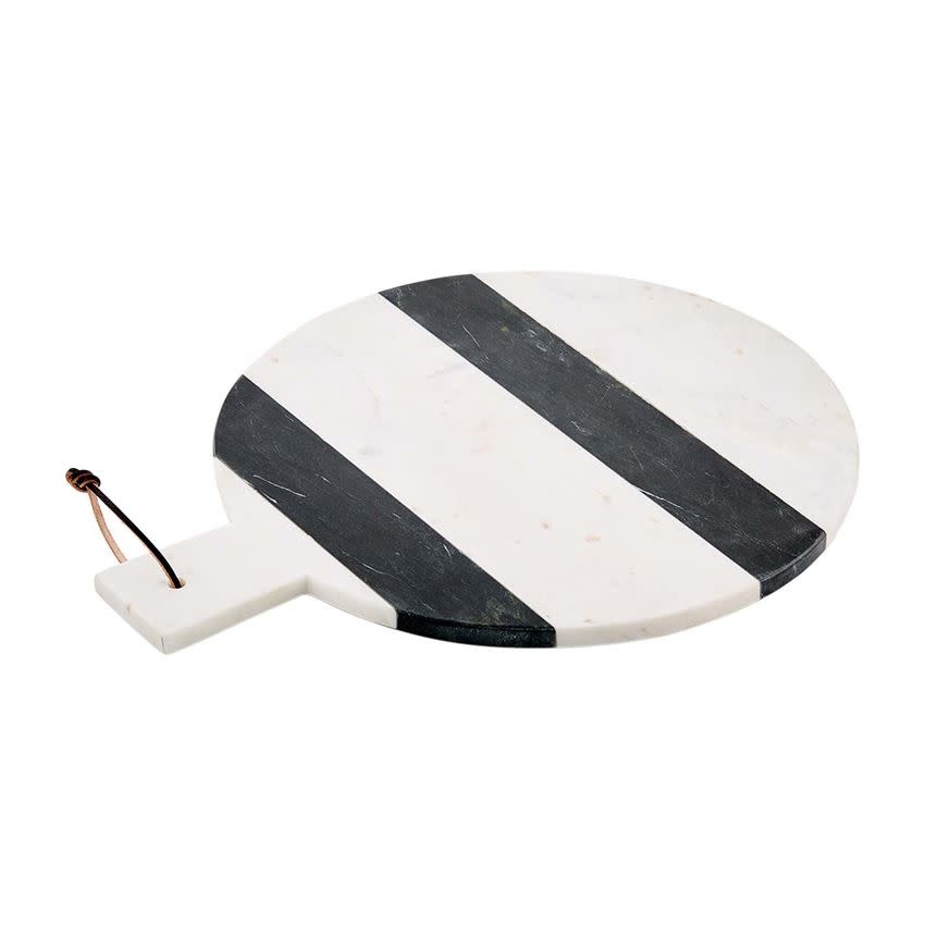 MUD PIE STRIPED MARBLE ROUND BOARD