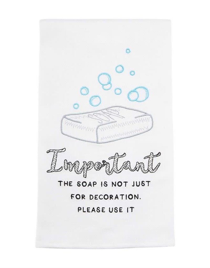 MUD PIE BATHROOM EMBROIDERED TOWELS