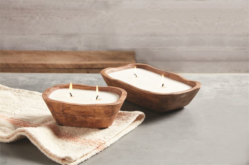 MUD PIE PETITE WOOD BOWL CANDLES MUD PIE PETITE WOOD BOWL CANDLES