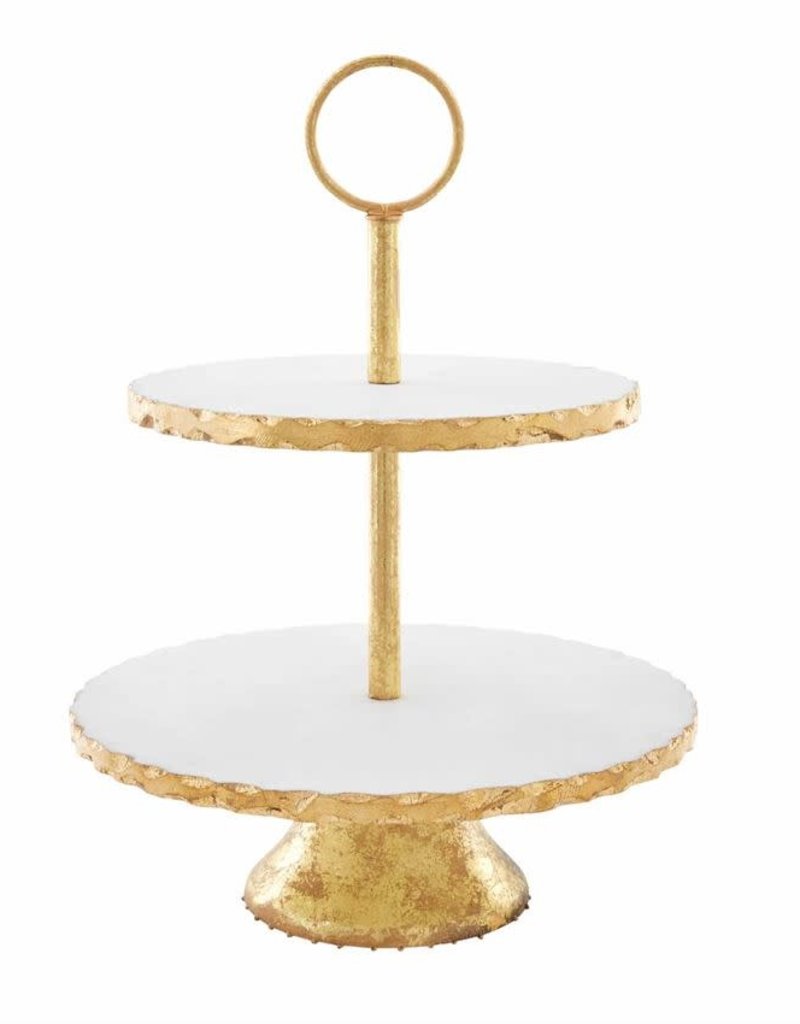 MUD PIE TIERED MARBLE SERVER