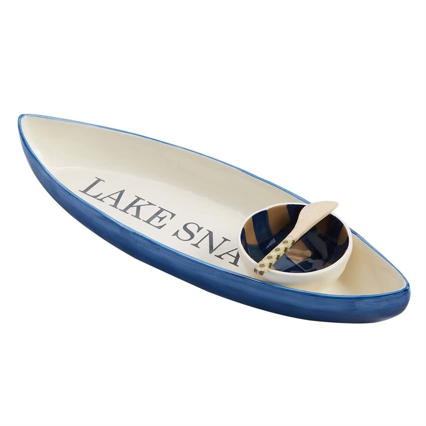 MUD PIE CANOE CHIP & DIP SET MUD PIE CANOE CHIP & DIP SET