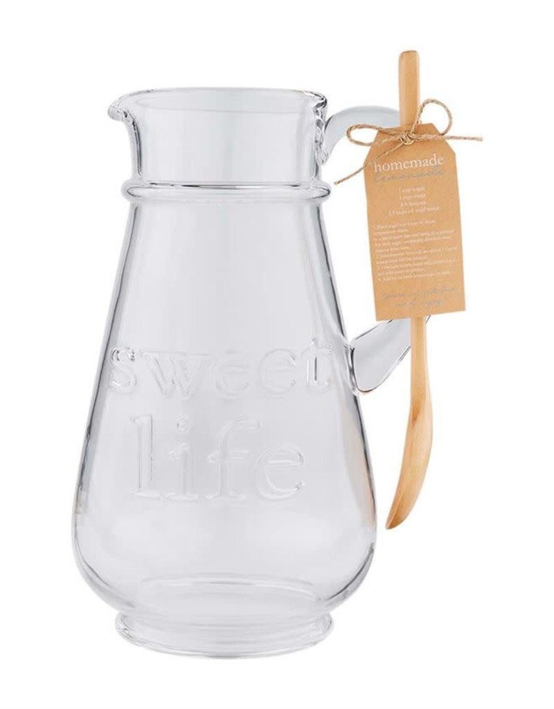 MUD PIE SWEET LIFE GLASS PITCHER SET