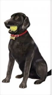 BLACK LAB W BALL FLOUR SACK TOWEL BLACK LAB W BALL FLOUR SACK TOWEL