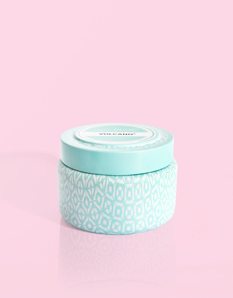 CAPRI BLUE 8.5 OZ VOLCANO PRINTED TRAVEL TIN