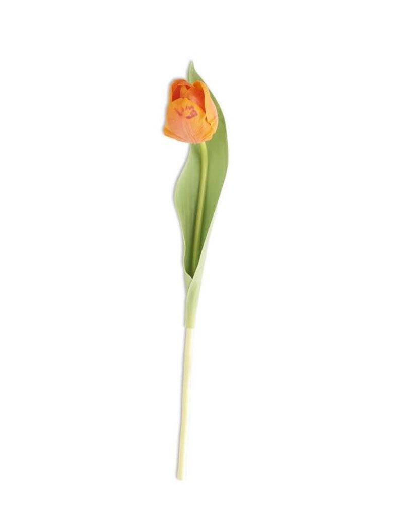 14" INCH REAL TOUCH TULIP STEM ORANGE