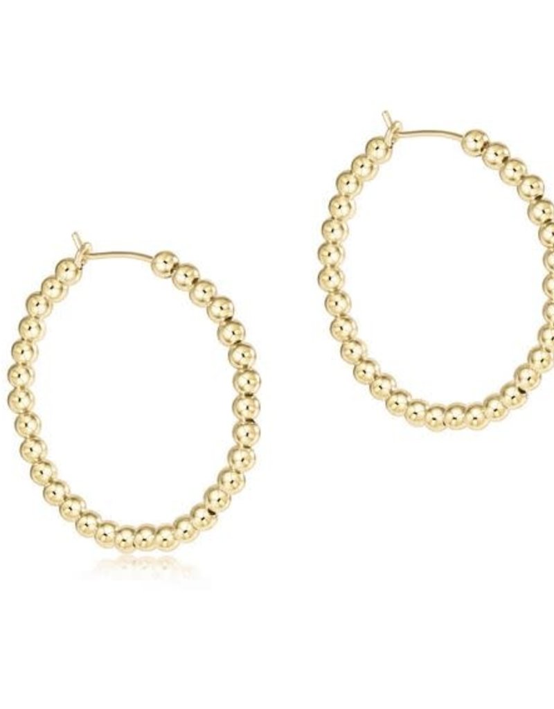 ENEWTON BEADED GOLD 1.25" HOOP- 3MM