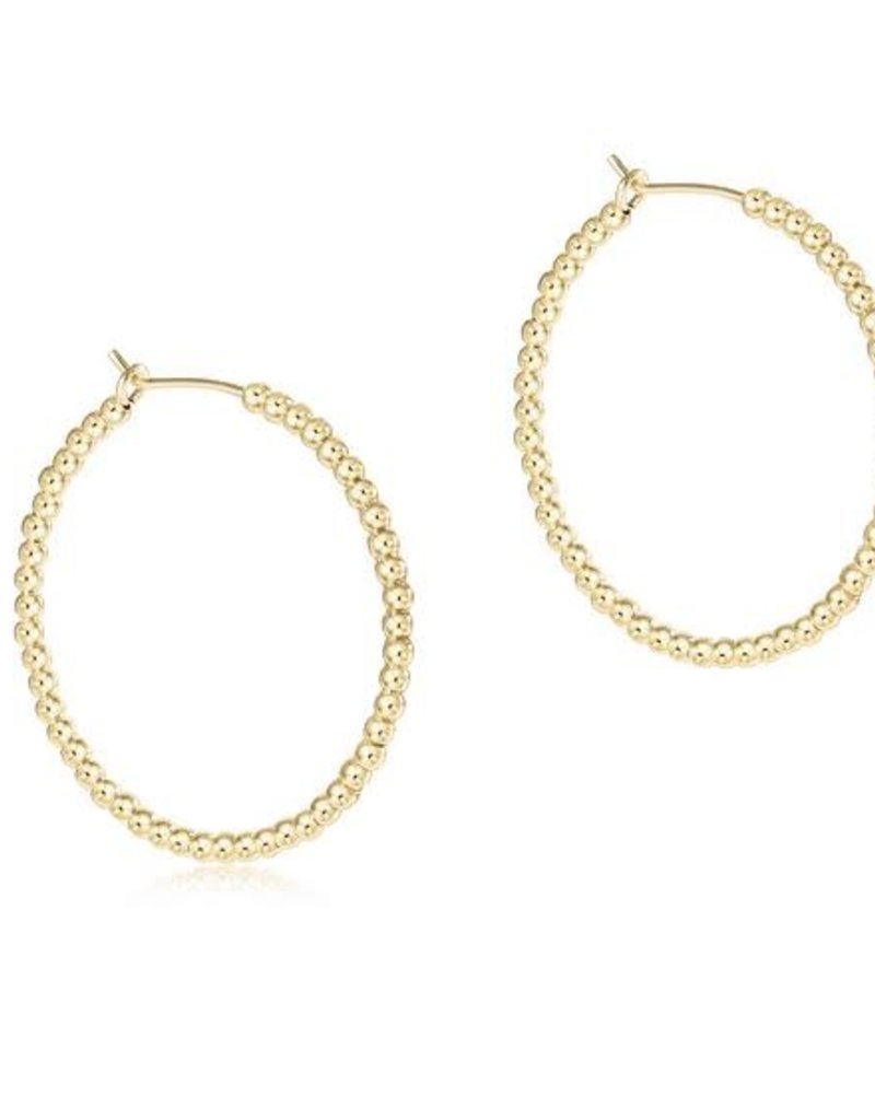 ENEWTON BEADED GOLD 1.25" HOOP- 2MM