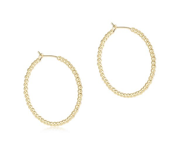 ENEWTON BEADED GOLD 1.25" HOOP- 2MM ENEWTON BEADED GOLD 1.25" HOOP- 2MM
