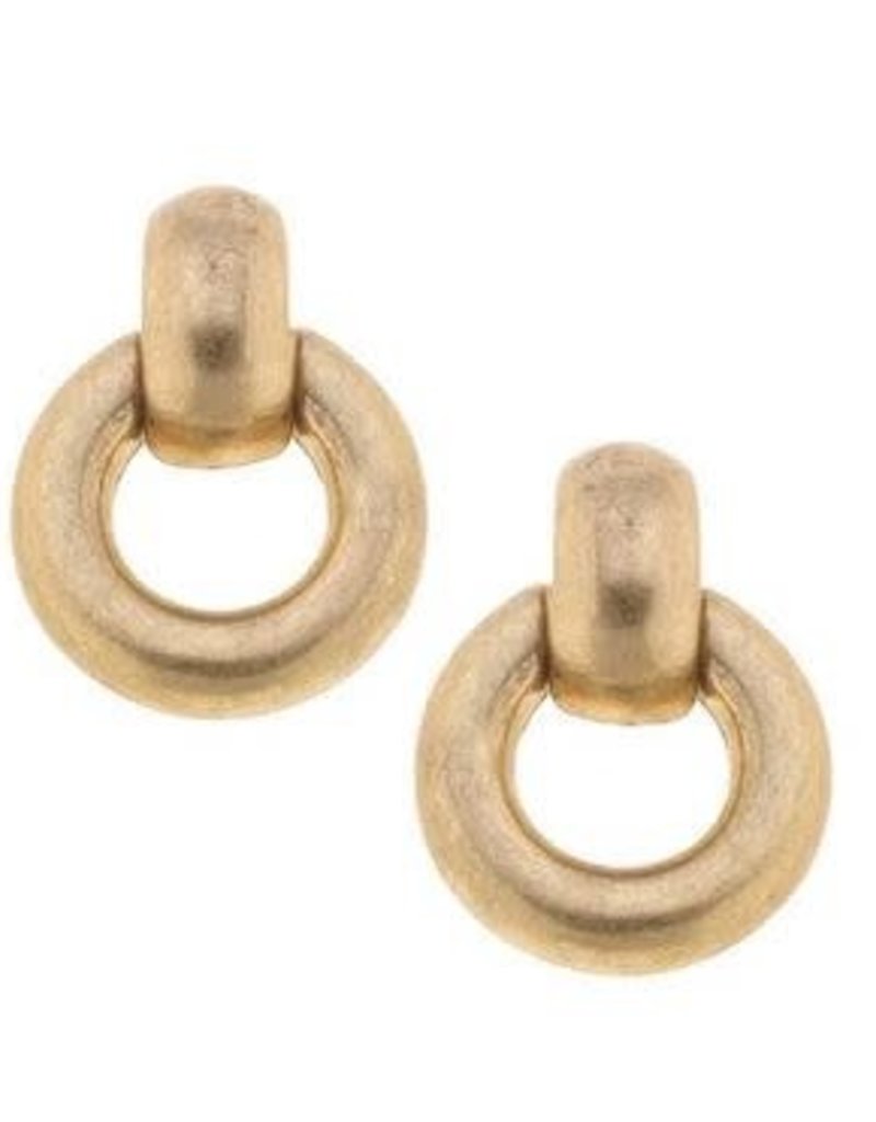 CANVAS SELMA HOOP EARRINGS IN WORN GOLD
