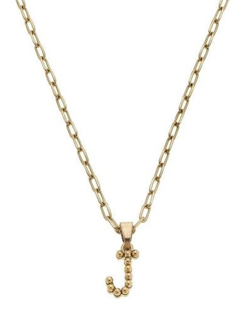 CANVAS LAYLA BEAD BALL INITIAL NECKLACES
