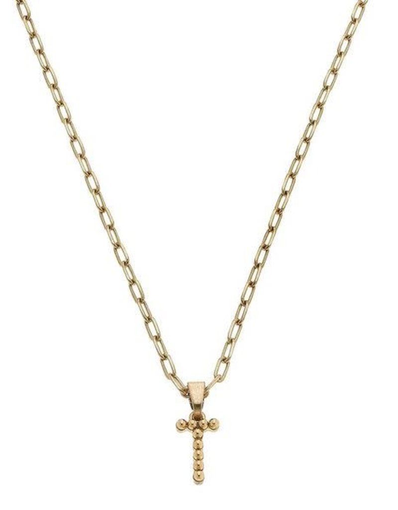 CANVAS LAYLA BEAD BALL INITIAL NECKLACES