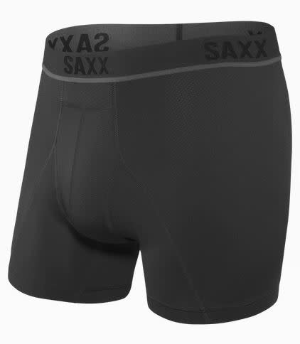 SAXX KINETIC LT COMPRESSION MESH BOXER BRIEF- BLACKOUT