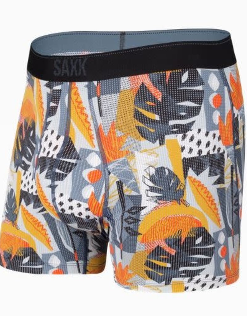 SAXX QUEST BOXER BRIEF-BLUE CUT WORK TROPICAL