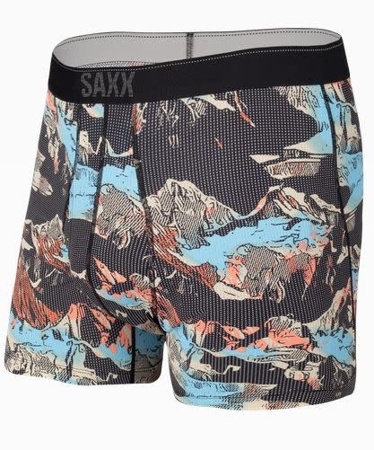 SAXX QUEST BOXER BRIEF-BLACK MOUNTAINSCAPE SAXX QUEST BOXER BRIEF-BLACK MOUNTAINSCAPE