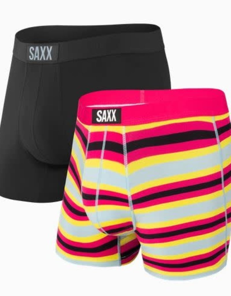 SAXX VIBE BOXER BRIEF 2 PK-FRUITY STRIPE/BLACK